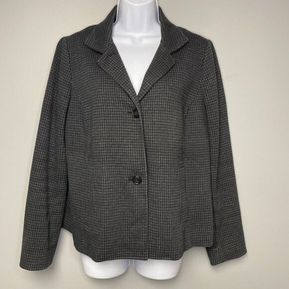 Talbots Houndstooth Cotton Blend 2-Button Women's Blazer Size M - Picture 2 of 7